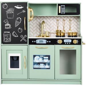 Best Choice Products Pretend Play Kitchen Wooden Toy Set for Kids w/ Telephone, Utensils, Oven, Microwave - 1 of 4