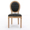DOMETOUR French Style Dining Chair Set of 2 Hand-pulled Buckle Decoration PU Artificial Leather with Nailhead Trim Wood Legs - 2 of 4