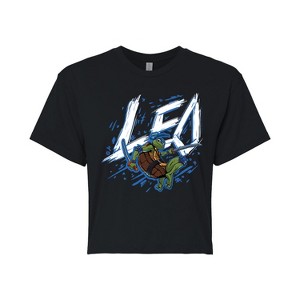 Women's - Teenage Mutant Ninja Turtles Mutant Mayhem - Sketch Leo Cropped Graphic T-Shirt - 1 of 4