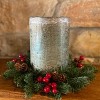Haute Decor 2pk Classic Adjustable Candle Ring Red Berries Artificial Swag Red - 3 of 3