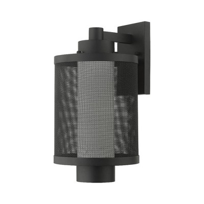 Nottingham Textured Black Stainless Steel Outdoor Wall Lantern