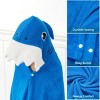 Joyfy Kids Shark Hooded Bath Towel - 30" x 50" Soft 100% Cotton Beach & Swim Towel for Boys Girls Ages 3-10, Absorbent Swim Towel Bath Wrap - 2 of 4