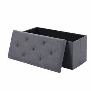 COMHOMA Folding Storage Ottoman Bench 30"/35"/43"/47" Foot Rest Bed Bench for Room, Gray - 1 of 4