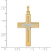 Black Bow Jewelry 14k Yellow Gold & White Rhodium Hollow Dove Cross Pendant, 20 x 38mm - 4 of 4