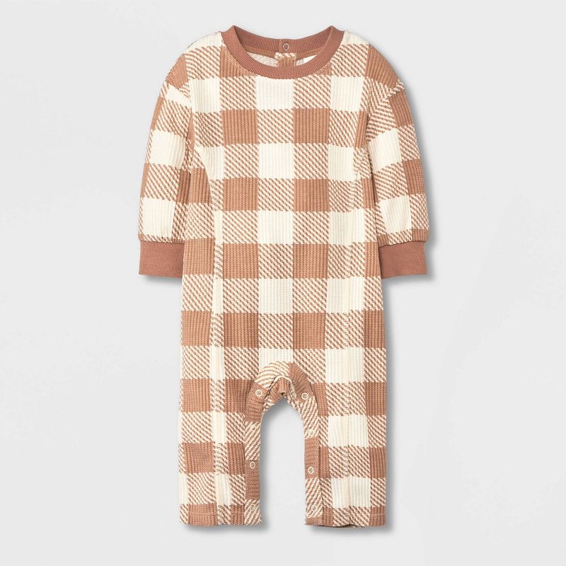 Grayson Collective Baby Boys&#39; Seamed Romper - Brown, 1 of 7