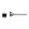 Chisel Stainless Steel Polished 3mm Black Square Cubic Zirconia Stud Earrings - 2 of 4