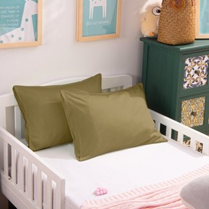 2 Pack 500 Thread Count Cotton Envelope Toddler Pillowcases, Ultra Soft Travel Pillow Cases - NTBAY - 1 of 4