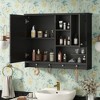 NicBex 36x28" Wall Mounted Medicine Cabinet,Bathroom Storage Cabinet with Mirror,Adjustable Shelves,1 Door&Towel Hooks,Bathroom Organizer - 4 of 4