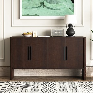 Whisen 4-Door Large Storage Retro Sideboard with Adjustable Shelves and Long Handles - 1 of 4