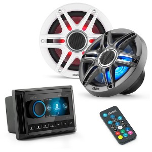 Clarion CMM-30 Marine Radio and CMSP-651RGB-SWG Marine 6.5" LED Speaker bundle including CMR-L1 LED controller - 1 of 4