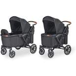 Larktale sprout Single-to-Double Stroller/Wagon - Expandable and Foldable Stroller Wagon for Kids with Canopy, Storage, and Accessories - Byron Black