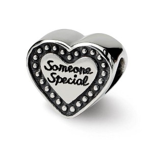 Black Bow Jewelry Sterling Silver Someone Special Heart Bead Charm - 1 of 3