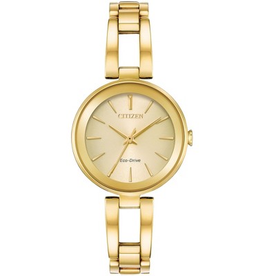 Citizen Ladies Eco-Drive Modern Eco Axiom Watch, Gold-Tone Case and Bracelet, 3 Hand