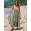 EXLURA Womens Floral Print High Waisted Wrap Long Maxi Skirts Ruffle Hem Self Tie Knot Summer Chiffon Midi Skirts 2025 - 3 of 4