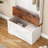 Minimalist Vintage Entryway Hall Tree Wardrobe with Storage Bench, Hooks & Compartments, 31.5"W x 70.9"H Bedroom Organizer-3irtyhousy - 3 of 4