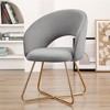 Furniliving Faux Velvet Accent Chair, High Backrest, Tufted-Button Wingback Armchair for Bedroom/Dressing Room/Home Office - 3 of 4