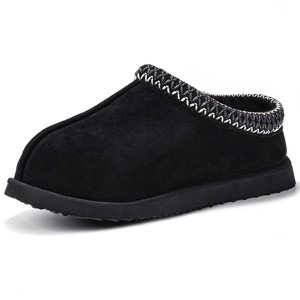 Women's Slippers Fuzzy Cozy Short Ankle Shoes Indoor and Outdoor Mules Furry Warm House Slippers Chestnut/Black - 1 of 4