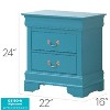 HomeStock Teal Nightstand 24x22x16 with One Spacious Drawer, Compact Bedside Table for Storage and Bright Contemporary Bedroom Decor - 2 of 4