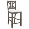 Barn Grey and Light Khaki Counter Height Stool (Set of 2) - 3 of 4