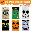 Joyfy Halloween Party Favors 72 Pcs Plastic Halloween Trick or Treat Goodie Bag Kids Candy Bag Snacks Bags for Halloween Gifts Event Classroom Prizes - 2 of 4