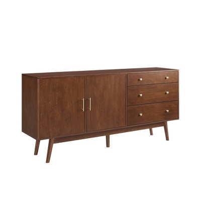 Unit Sideboard 2 Drawers in White and Walnut White and Walnut 