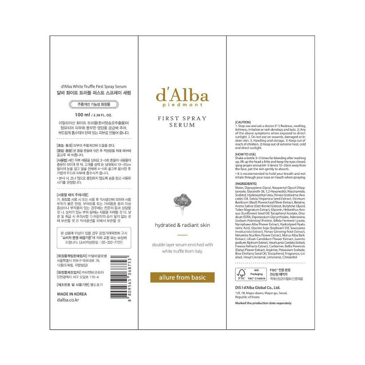 D'Alba Piedmont First Spray Serum (50 mL / 1.69 oz) Italian White Truffle, Light-weight Face Moisturizer, All In One Mist, Korean Skin Care, 5 of 5