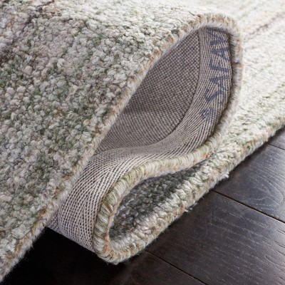 Hand-Tufted Sage & Green Abstract Wool Blend Rug - 9' x 12'