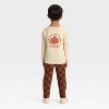 Toddler Boys' Long Sleeve Pumpkin Spice French Terry Shirt and Pants Set - Cat & Jack™ Khaki - 2 of 4
