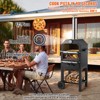 VEVOR Outdoor Pizza Oven, 12" Wood Fire Oven, 2-Layer Pizza Oven Wood Fired, Wood Burning Outdoor Pizza Oven with 2 Removable Wheels - 3 of 4