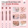 Saviland Kolinsky Trio Sculpt Set: #8/10/14 Brushes w/Rose Gold Handles - Core Acrylic & 3D Essentials for Nail Artists. - 4 of 4