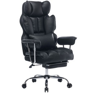 Efomao Desk Office Chair 400LBS, Big and Tall PU Leather Computer Chair, Executive Office Chair with Footrest and Lumbar Support - 1 of 4