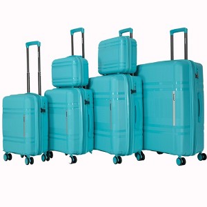 Coolife 6-piece luggage set,expandable hard shell luggage set with rotating wheels,lightweight travel luggage set - 1 of 4