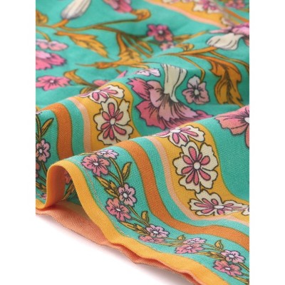 Женские платья INSPIRE CHIC Women's Summer Spaghetti Strap A-Line Flowy Smocked Midi Boho Floral Sundresses Orange X-Small — фото 5