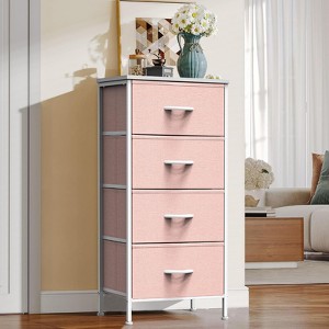 PAGED Dresser with 4 Fabric Drawers, Versatile Chest of Drawers, Modern Storage Cabinet with Wooden Top for Living Room, Bedroom - 1 of 4