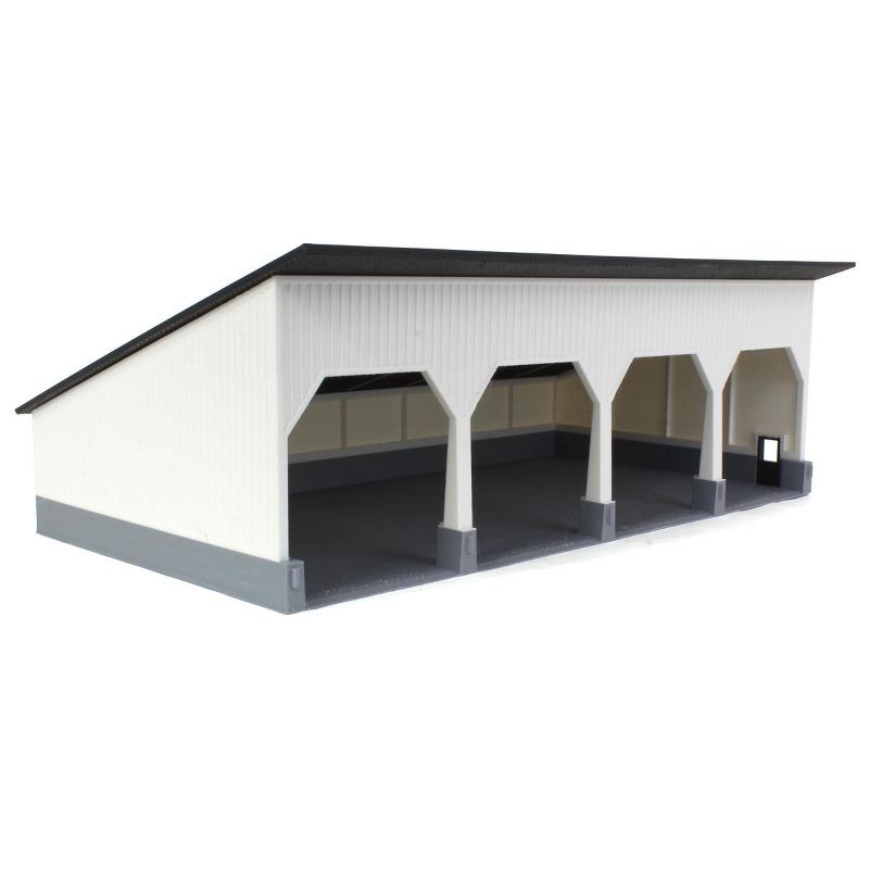 1/64 The Quad Bay 40ft x 80ft Cattle Shed, Black/White, 3D Printed Farm Model RW-17, 2 of 6