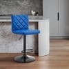 Duval Adjustable Barstool with Faux Leather and Metal Finish - Armen Living - 2 of 4