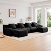Aukfa Modular Teddy Fabric Sofa,Convertible Modular Sectional Sofa Set , 4-Seats with 1/2 Ottoman Soft Boneless Design for Living Room - 2 of 4
