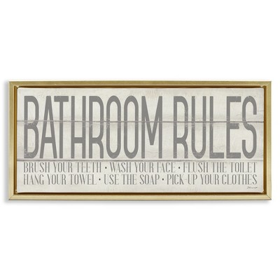 Stupell Industries Planked Style Bathroom Rules, 25" x 11"