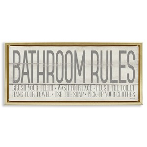 Stupell Industries Planked Style Bathroom Rules, 25" x 11" - 1 of 4