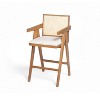 Sapphtopaz Modern Woven Bar Stools Set of 2 Wooden Dining Chairs with Cane Back, Counter Height Bar Stools for Kitchen, Living Room - 4 of 4