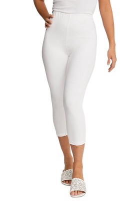 HUE Plus Size Cotton Capri Leggings, White, 3X : : Clothing, Shoes  & Accessories