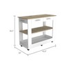 Depot E-Shop Kitchen Island 36" H, Six Casters, Two Drawers, Two Open Storage Shelves, Towel Hanger - 2 of 4