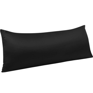 Satin Zippered Body Pillowcase, Silky Slip Cooling Body Pillow Cover - NTBAY - 1 of 4