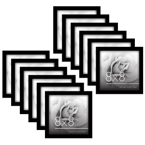Americanflat 8x8 Picture Frame with Polished Plexiglass - Set of 12 - Signature Collection - Picture Frames with Engineered Wood - Black - 1 of 4