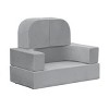 SEVOBAL Baby Activity Gyms Modular Kids Sofa Bed Convertible Play Couch for Toddler Playroom, Grey, 40"*20"*16" - 4 of 4