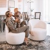 Boucle Swivel Accent Armchair Barrel Chair,27''Wide Small Velvet Swivel Chair,360° Upholstered Swivel Barrel Chair-Cuddlewood - 3 of 4
