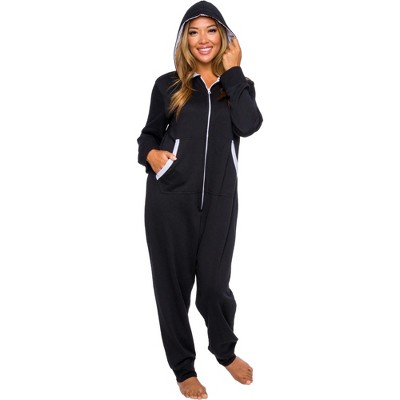 Silver Lilly Slim Fit Women's One Piece Pajama Union Suit - Black ...