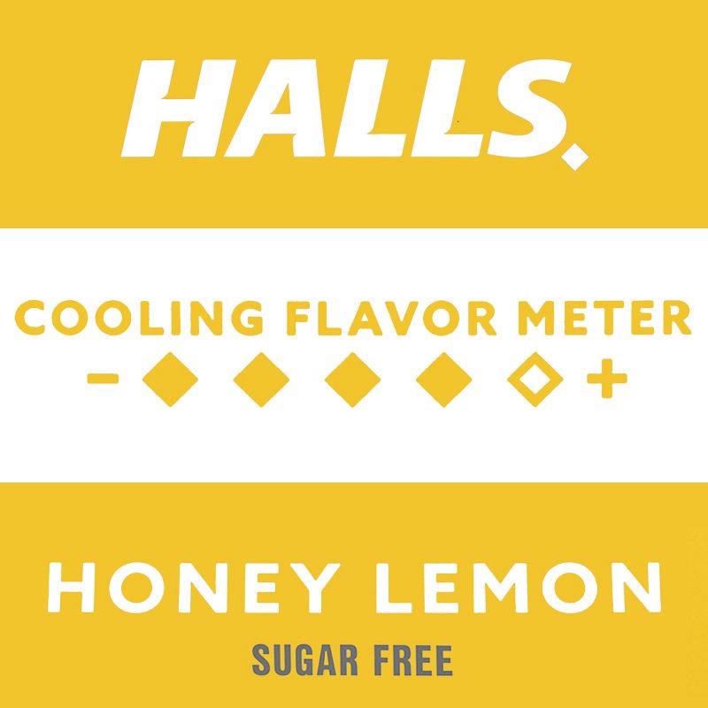 Halls Sugar Free Cough Drops - Honey Lemon - 70ct, 4 of 18