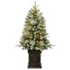 Whizmax 3 Ft Prelit Premium Snow Flocked Artificial Christmas Tree with 8 Mode Warm White Led,for Christmas Decoration,Home, Office, Square Base - 2 of 4