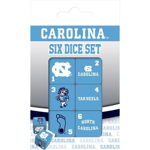 MasterPieces Officially Licensed NCAA UNC Tar Heels - 6 Piece D6 Gaming Dice Set Ages 6 and Up - 1 of 3